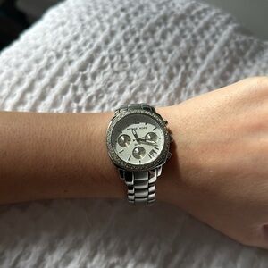 Michael Kors Women's Stainless Steel Watch with Crystal Topring